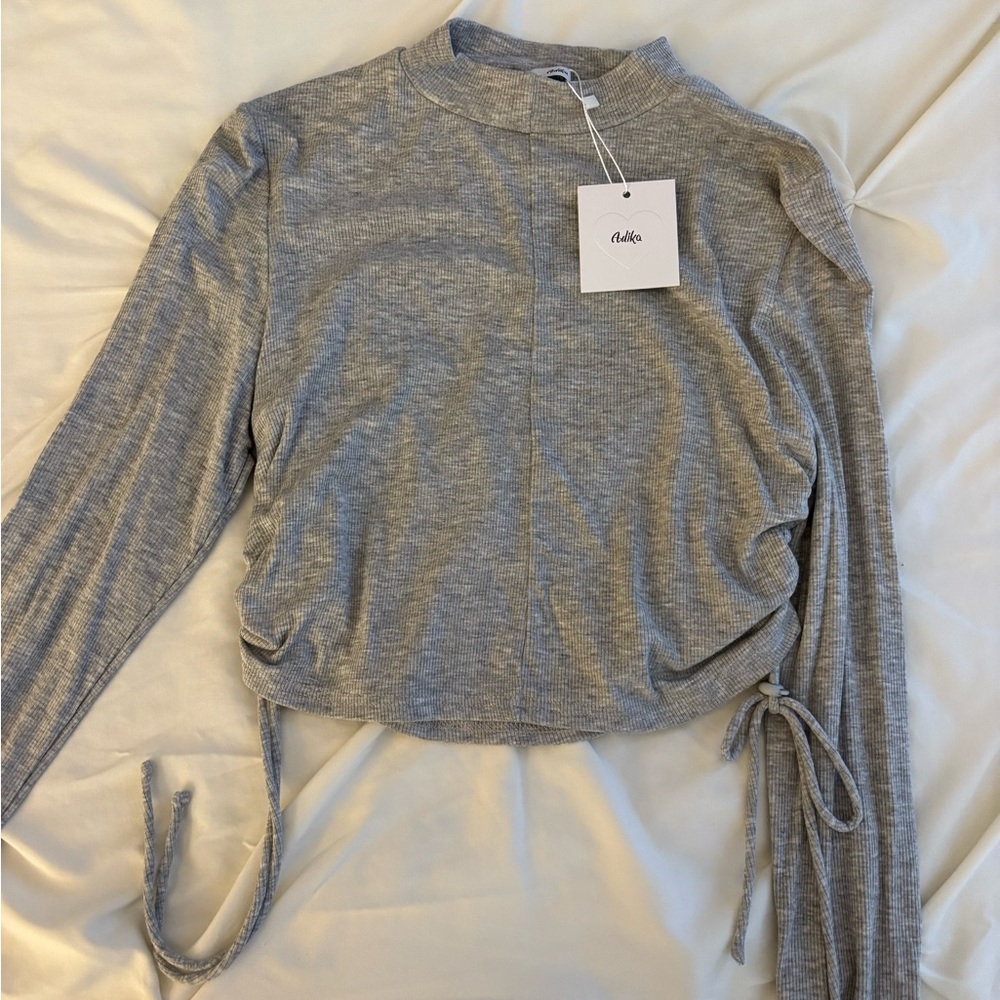 Adika Gray Long Sleeve Top